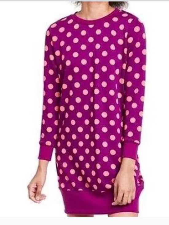 Victor Glemaud X Target Dresses & Skirts - Victor Glemaud X Target S pink-orange polka dot crew neck tunic-dress retro boho